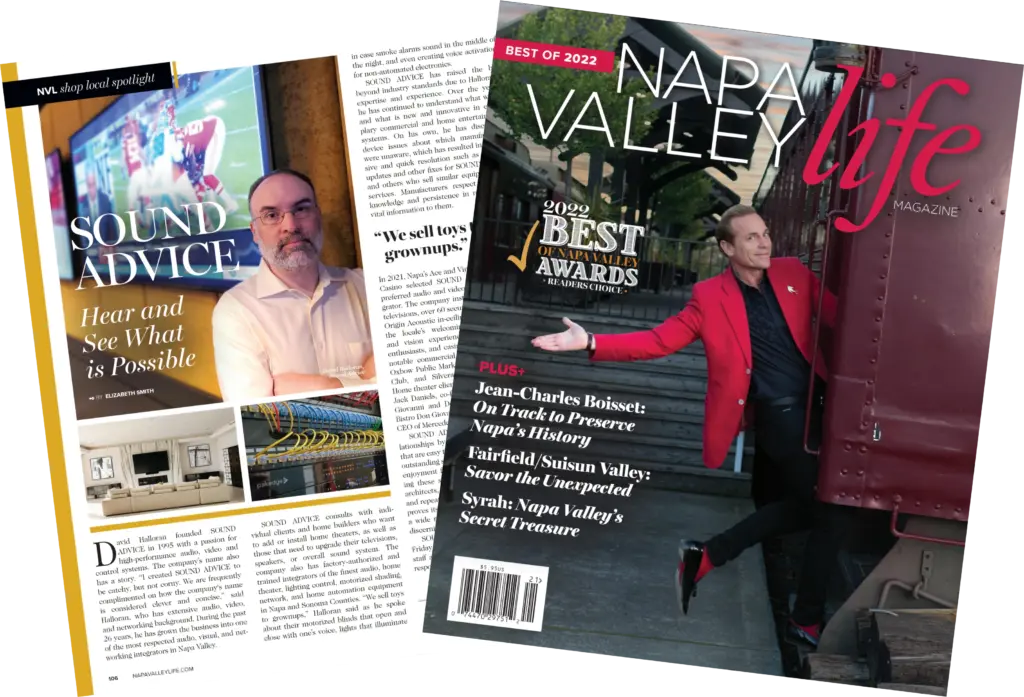 Sound Advice Napa featured in Napa Valley Life Best of 2022 Awards Edition